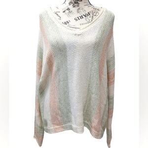 Tribal boho knit pullover sweater neutral size S